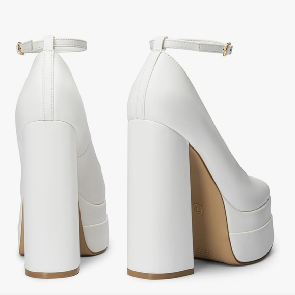 White Platform Heels New - Picture 3 of 16